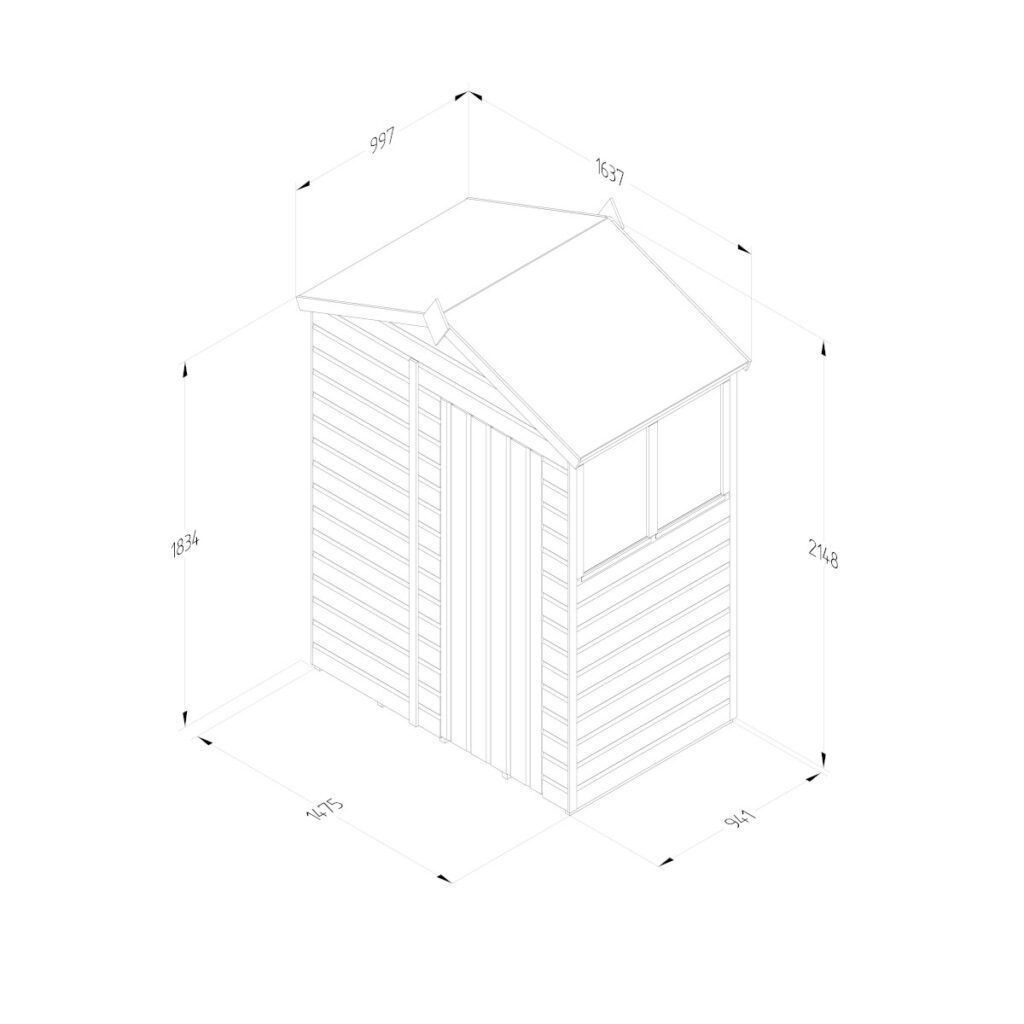 Beckwood 5×3 Apex Shed – 2 Windows with Installation 5013053201411 2